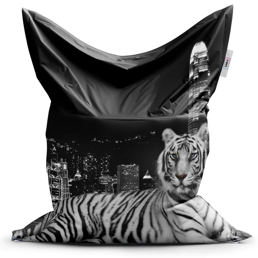 Sedací vak Classic mestský tiger - detský, čierna
