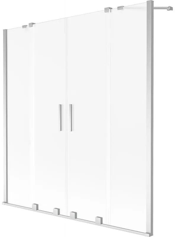 Mexen Velar Duo, 2-krídlová vaňová zástena s posuvnými dverami 140 x 150 cm, námraza, chrómový profil, 896-140-000-32-01