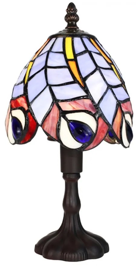 Zelená stolná lampa Tiffany Eby - Ø 15*32 cm E14/max 1*25W
