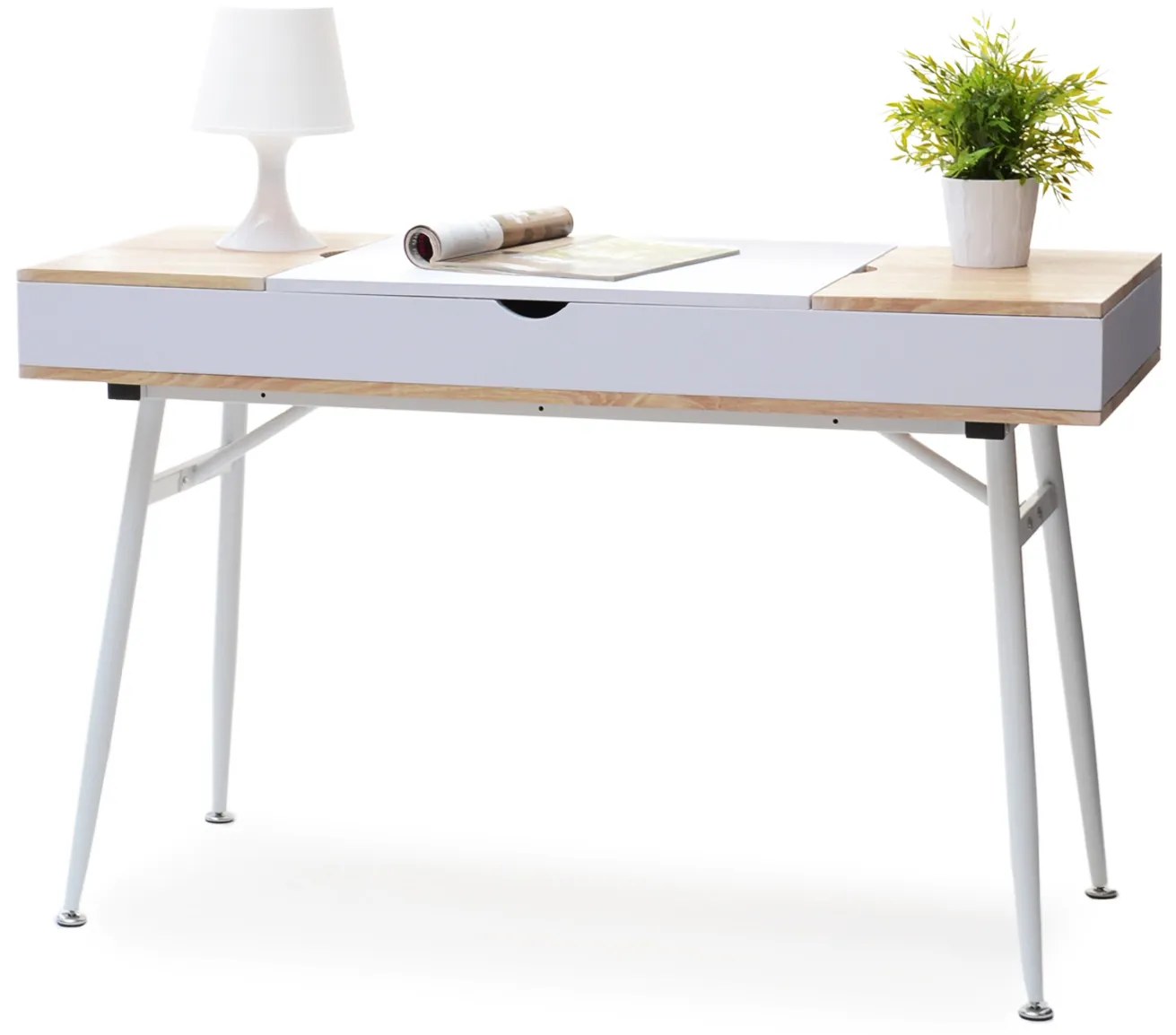 PC stolík Vicken (dub + biela). Akcia -38%. Vlastná spoľahlivá doprava až k Vám domov. 1109859