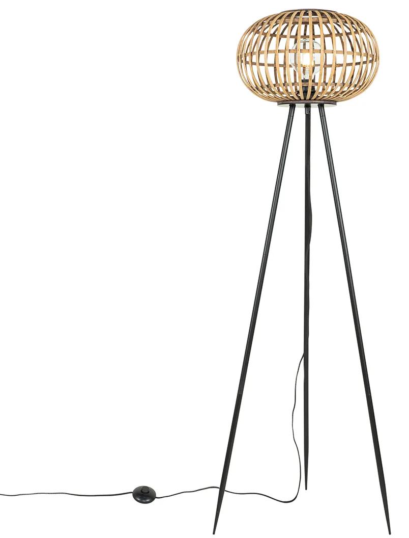 Orientálna trojnohá stojaca lampa bambusová - Amira
