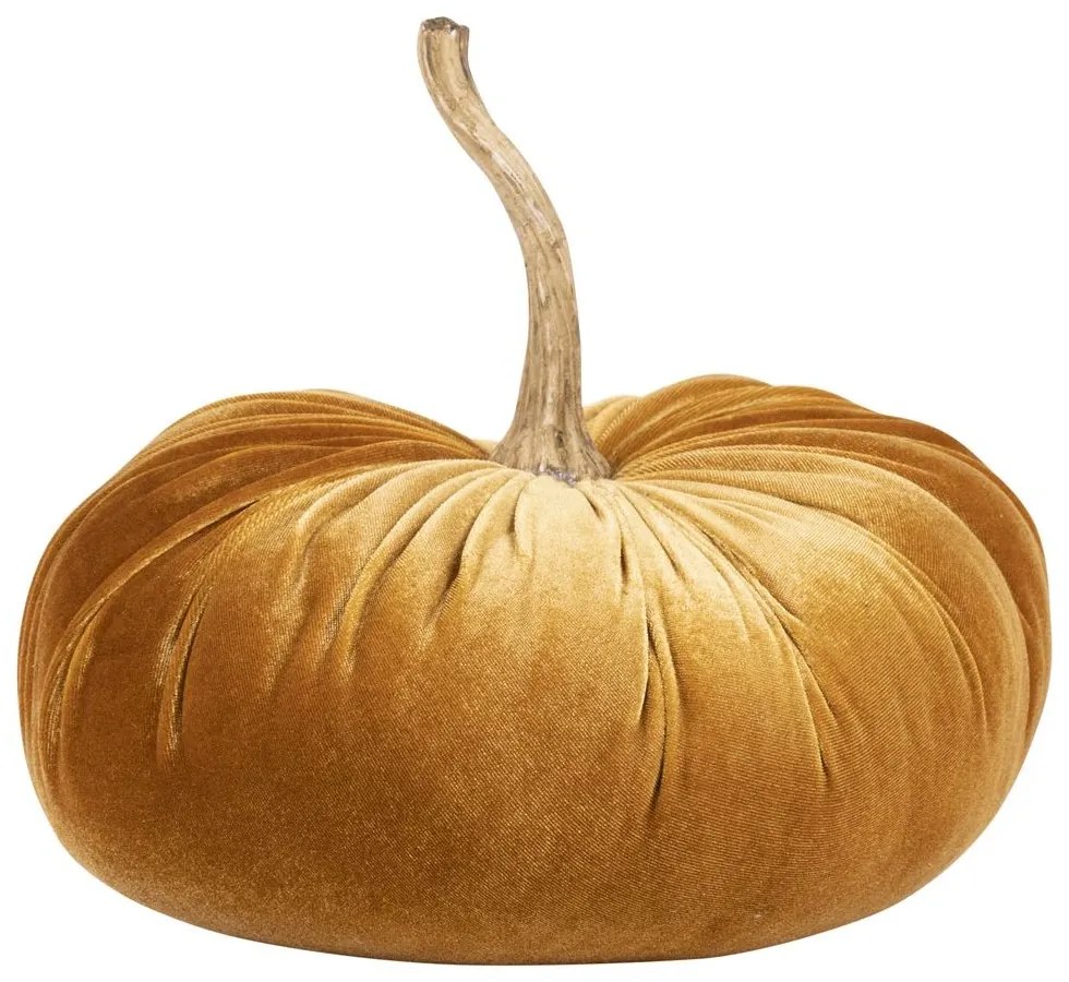 Oranžová zamatová dekoratívna tekvica Pumpkin - 28*30*29cm