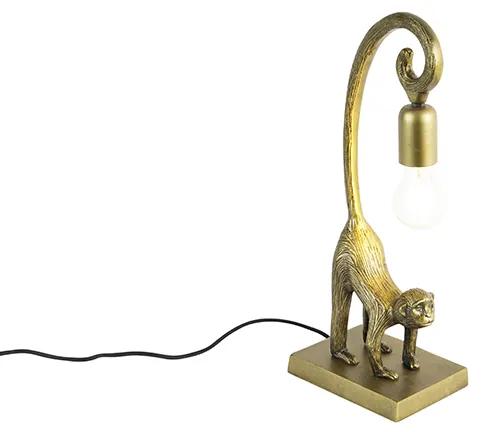 Vintage stolná lampa mosadz - Animal Monkey Hale