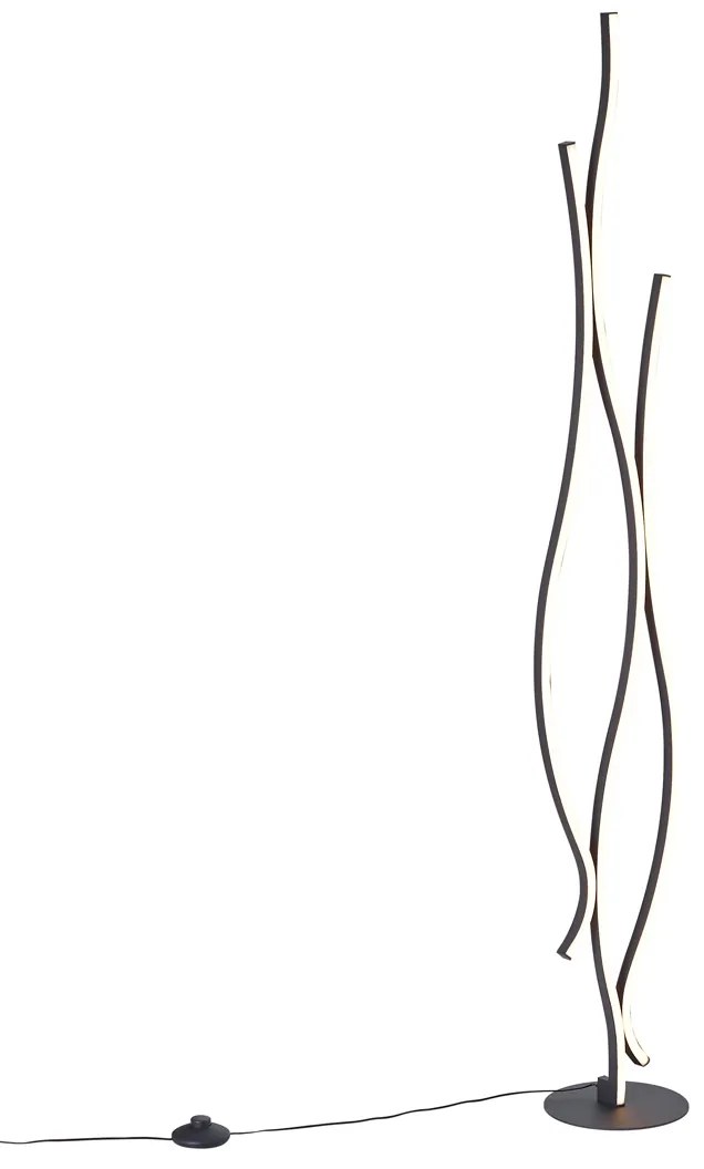 Dizajnová stojaca lampa čierna vrátane LED stmievateľná - Ying