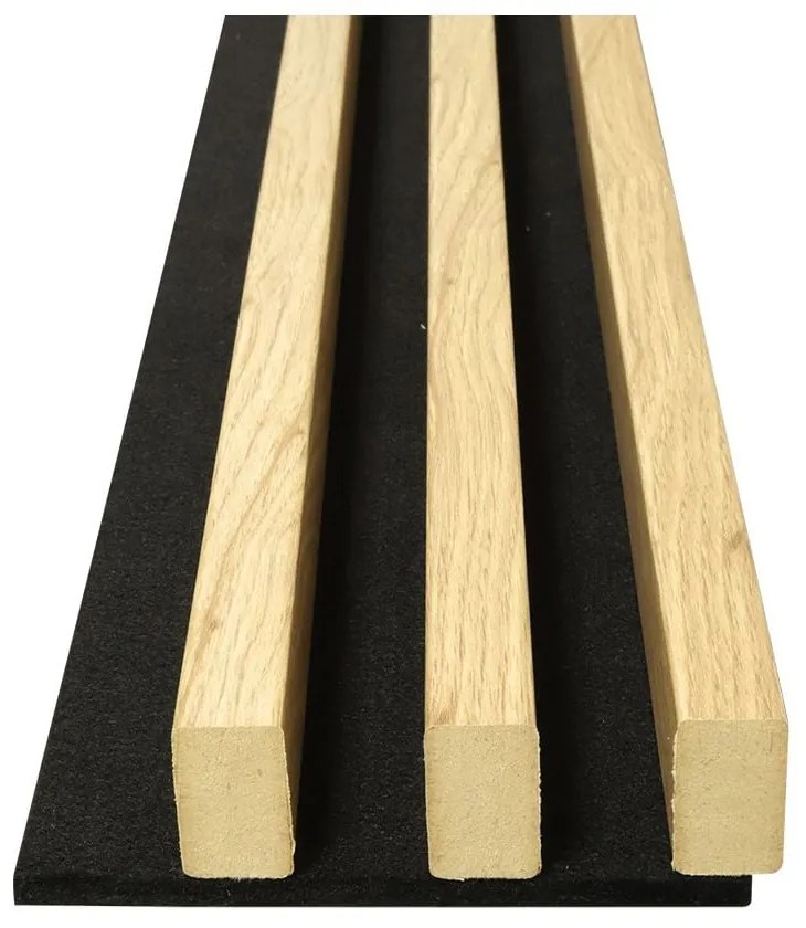 Akustický obkladový panel TASTIERA FLLOW, MDF, 2 650 × 137 × 33 mm, dub saragossa