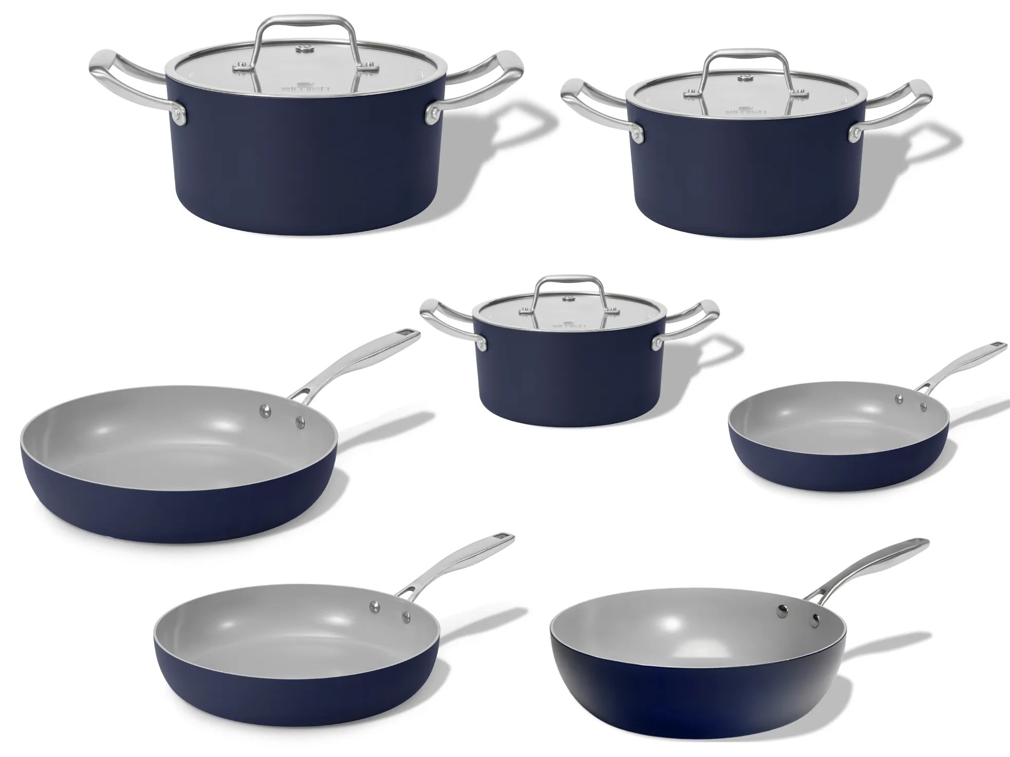 Elmich Kompletná sada keramického riadu Vital 7ks, tmavo modrá