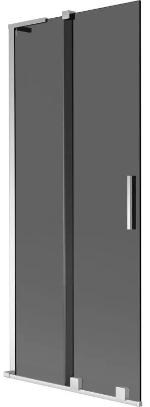 Mexen Velar L, 2-krídlová posuvná vaňová zástena 85 x 150 cm, 8mm šedé sklo, chrómový profil, 896-085-003-41-01