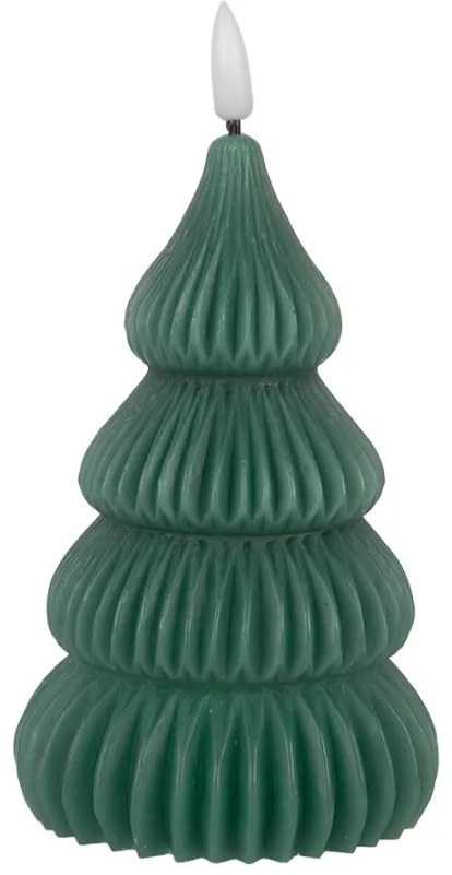 Zelená vianočná sviečka stromček Led Candle - Ø 8*17 cm / 2*AA