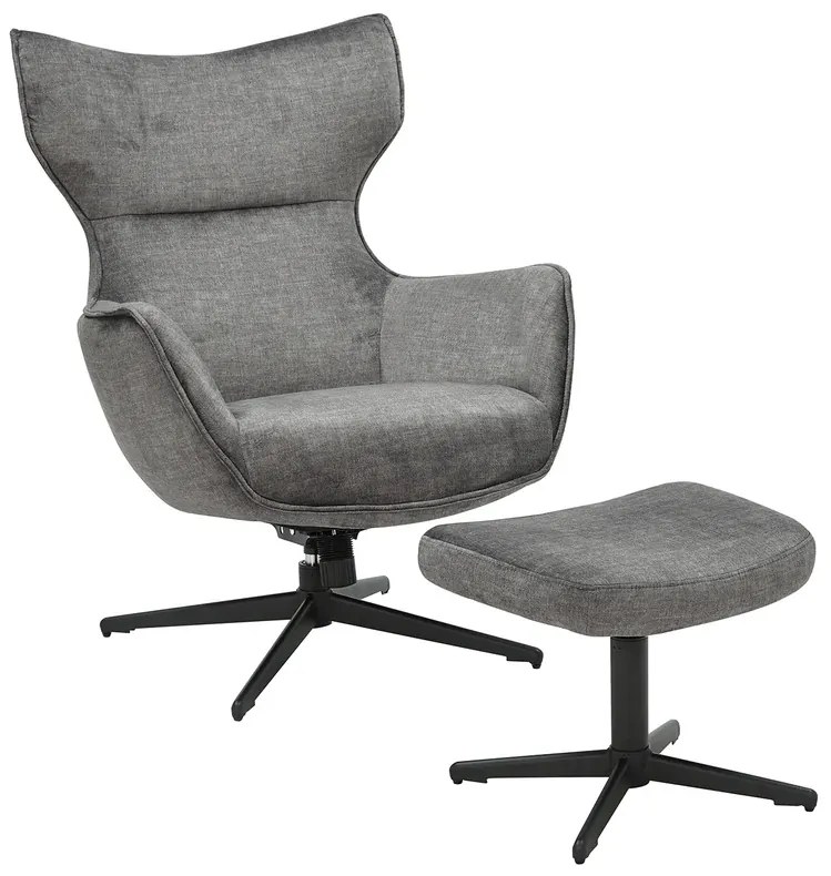 Kreslo VOGUE otočné o 360° zamatovo sivé