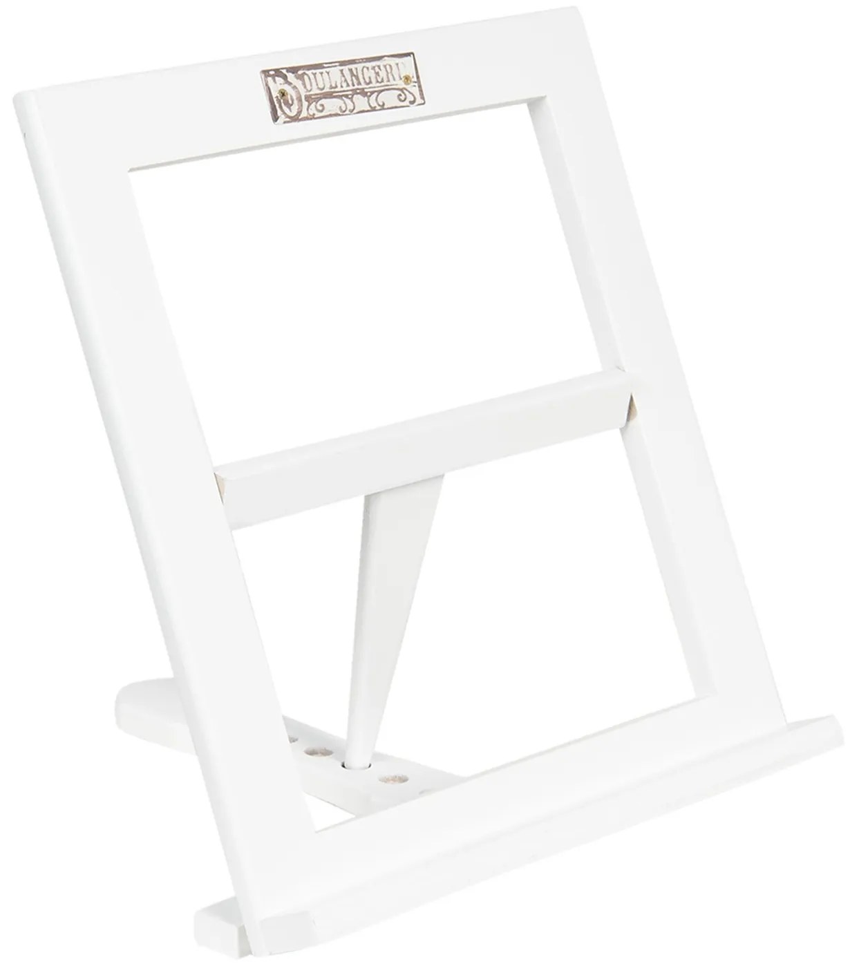 Biely drevený stojan na knihu / kuchárku - 28 * 30 * 4 cm