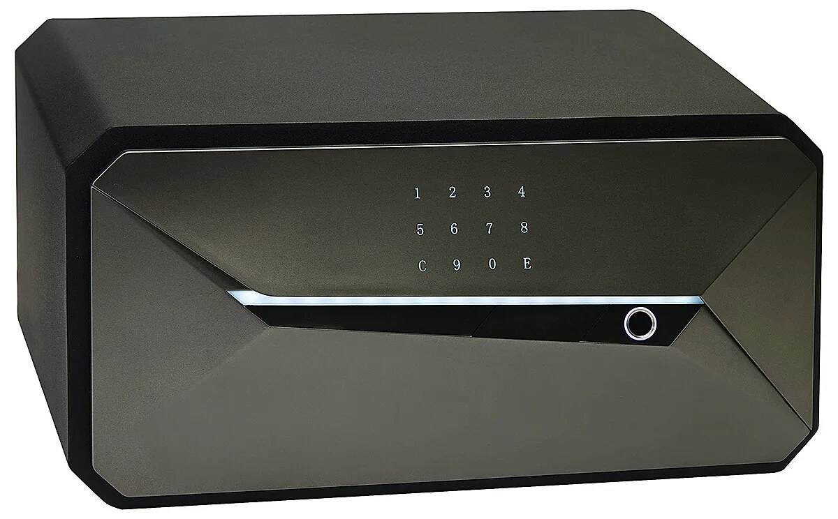 Oceľový sejf s elektronickým zámkom na číselný kód a odtlačok prsta RICHTER RS.23.DE.FIN, RICHTER černá