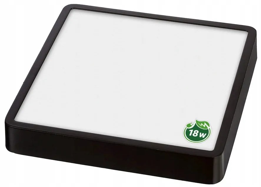 BERGE LED panel štvorcový povrchový čierny - MELA-S - 18W - 1440Lm - neutrálna biela