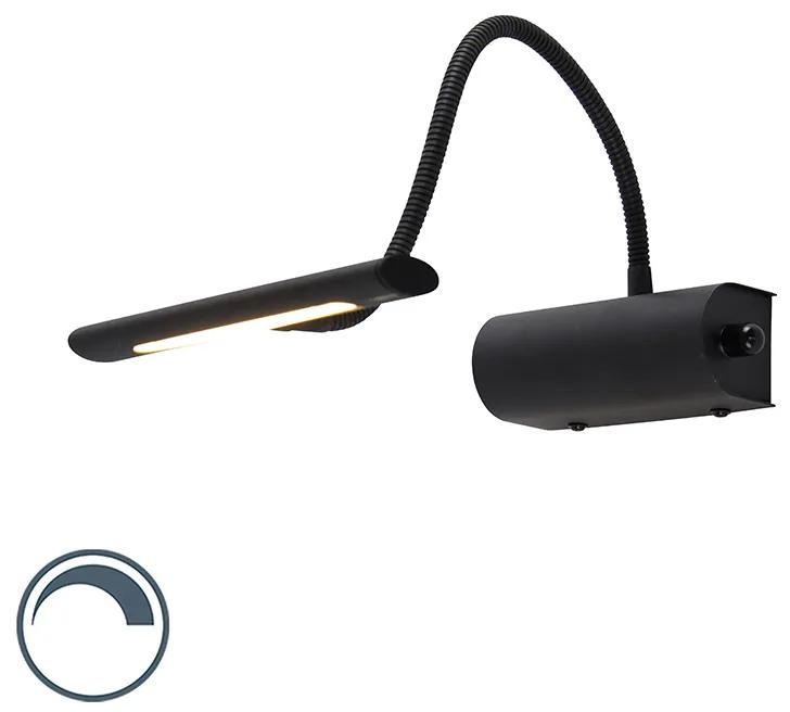 Dizajnová nástenná lampa čierna 18,5 cm vrátane LED so stmievačom - Tableau