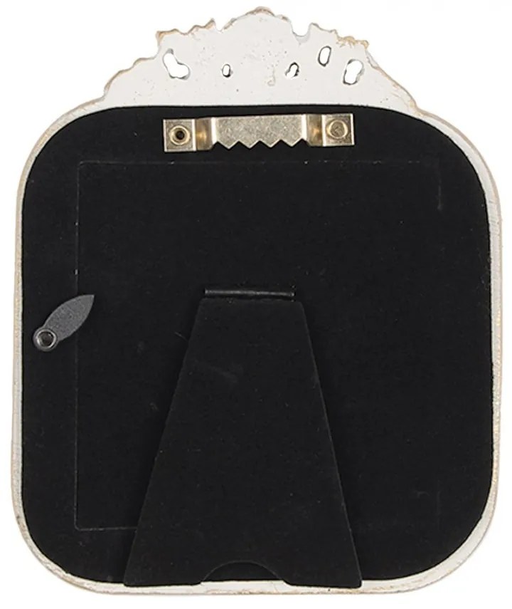 Béžový antik fotorámik s kvetmi - 11*2*13/ 9*9cm