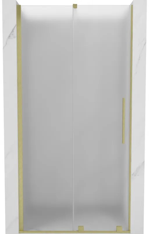 Mexen Velar, posuvné sprchové dvere do otvoru 90 cm, 8mm sklo námraza, zlatá matná, 871-090-000-31-55