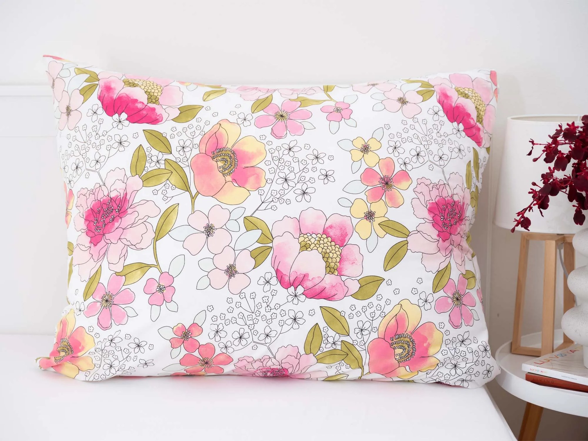 Bavlnená obliečka na vankúš Renforcé 70 × 90 cm – Kvetinky
