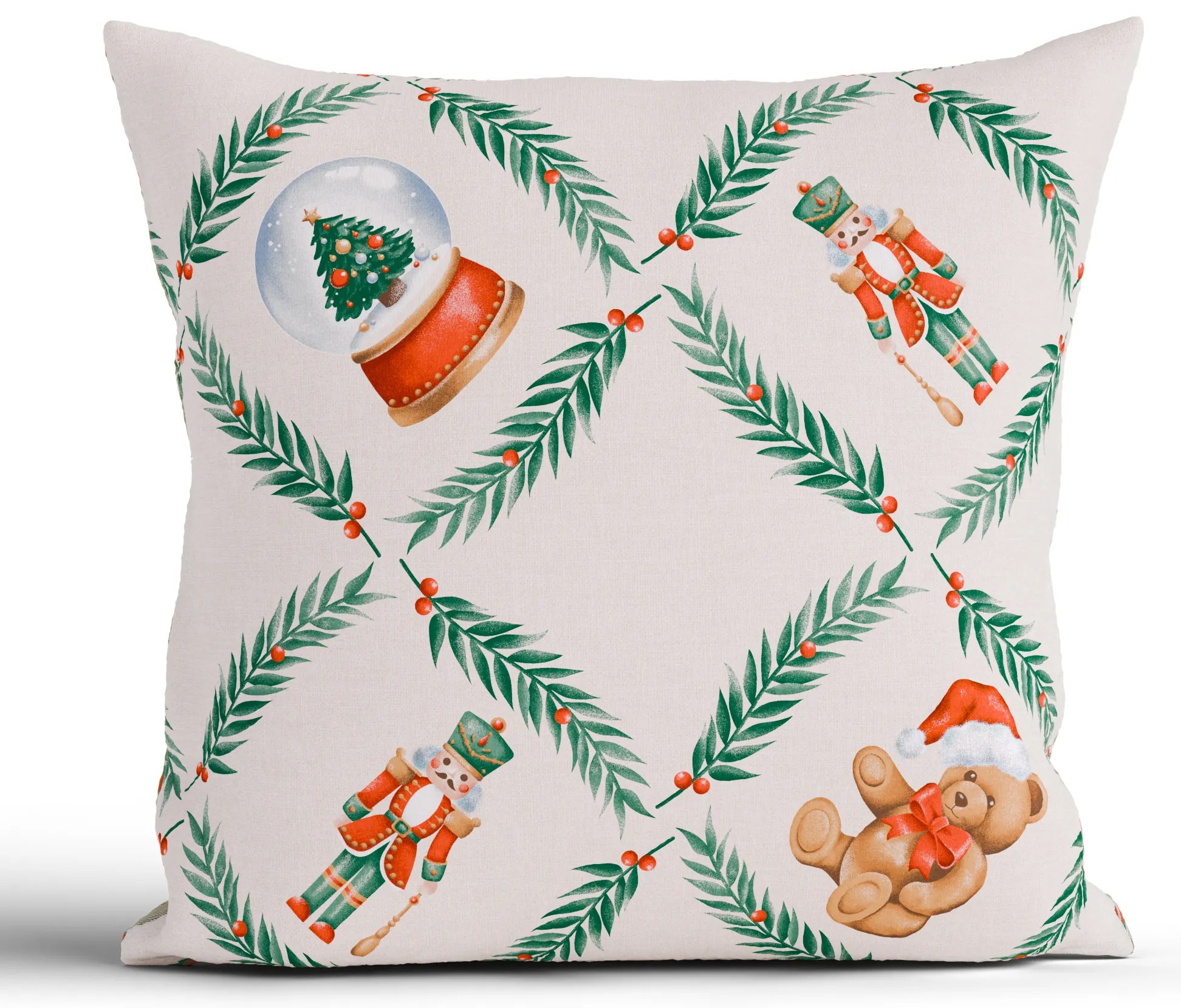 Vianočná bavlnená obliečka na vankúšik Renforcé 40 × 40 cm – Vianočný príbeh