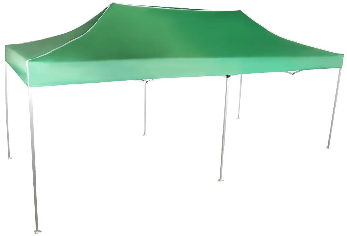 Rýchlorozkladací nožnicový stan 3x6m – hliníkový, Zelená, Bez bočných plachiet