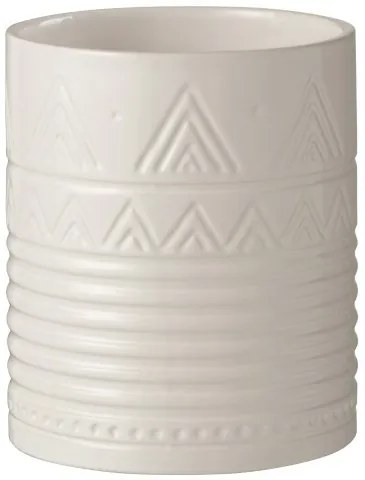 Krémový kvetináč s dekorom Triangle - Ø16,7 * 20 cm