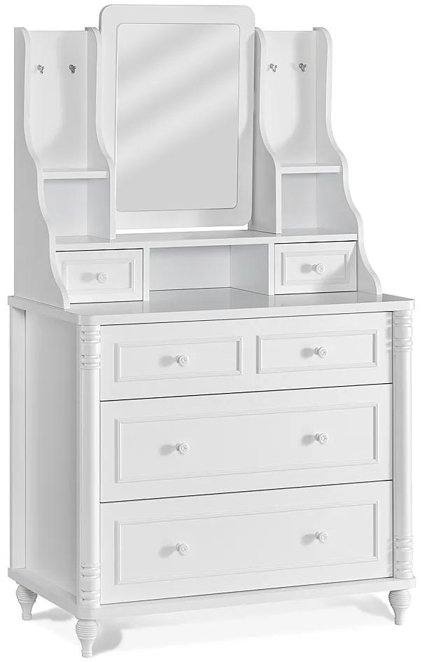 Komoda so zrkadlom Luxor - biela