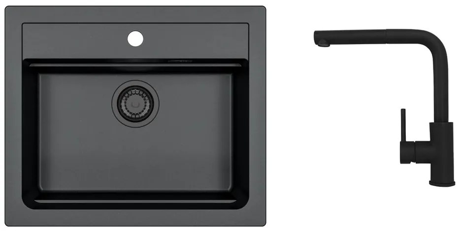 SET ALVEUS ATROX 30 / 91 BLACK ADDITION jednoduchý sifon + BATERIE Zeos-P black addition