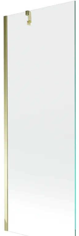 Mexen Next, vaňová zástena 1-krídlová 70 x 150 cm, fixné krídlo, 6 mm číre sklo, zlatý profil, 895-070-000-00-00-50