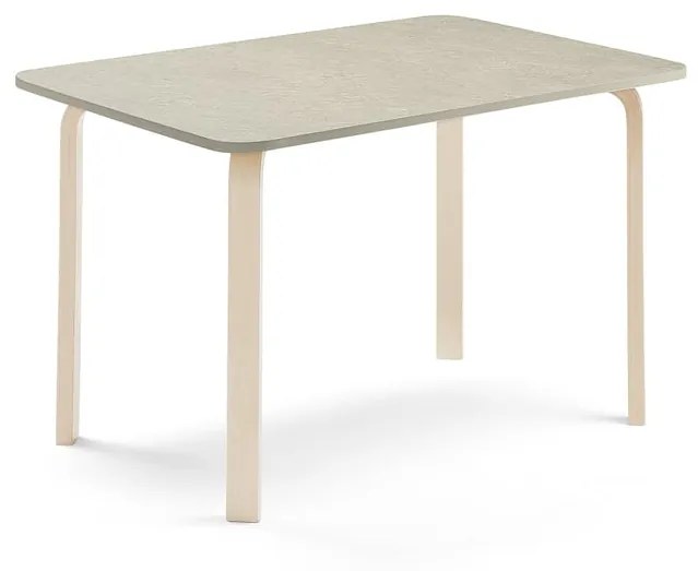 Stôl ELTON, 1200x700x710 mm, linoleum - šedá, breza