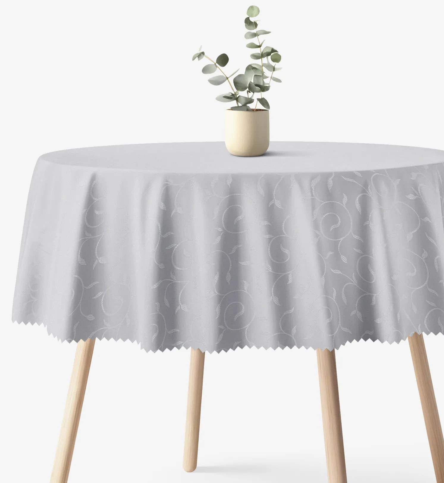 Goldea sviatočný okrúhly teflónový obrus - sivý s veľkými ornamentmi Ø 100 cm