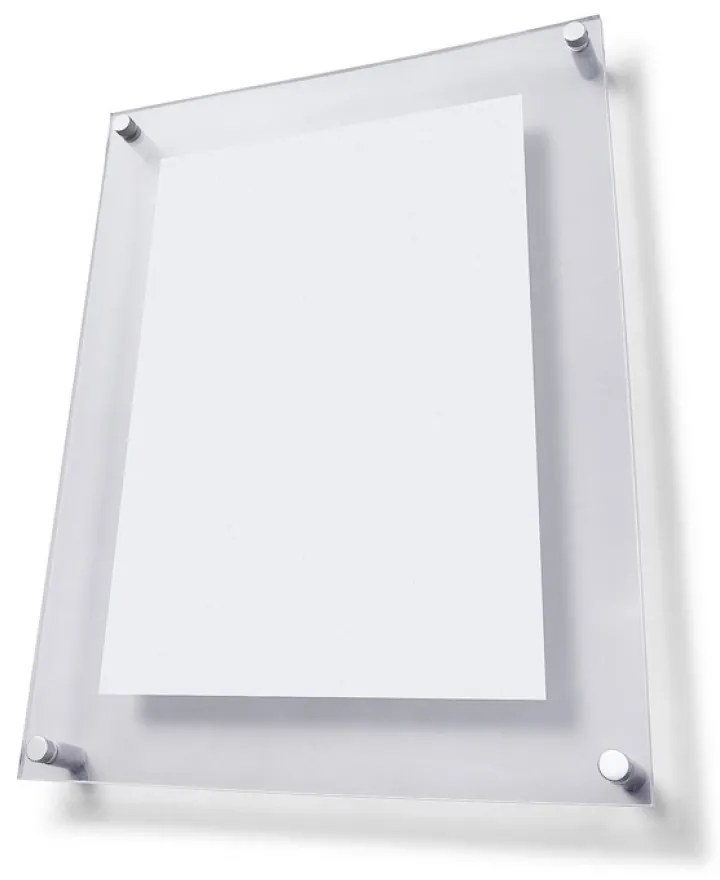Plexi tabuľa A1 s ozdobnými skrutkami, číra