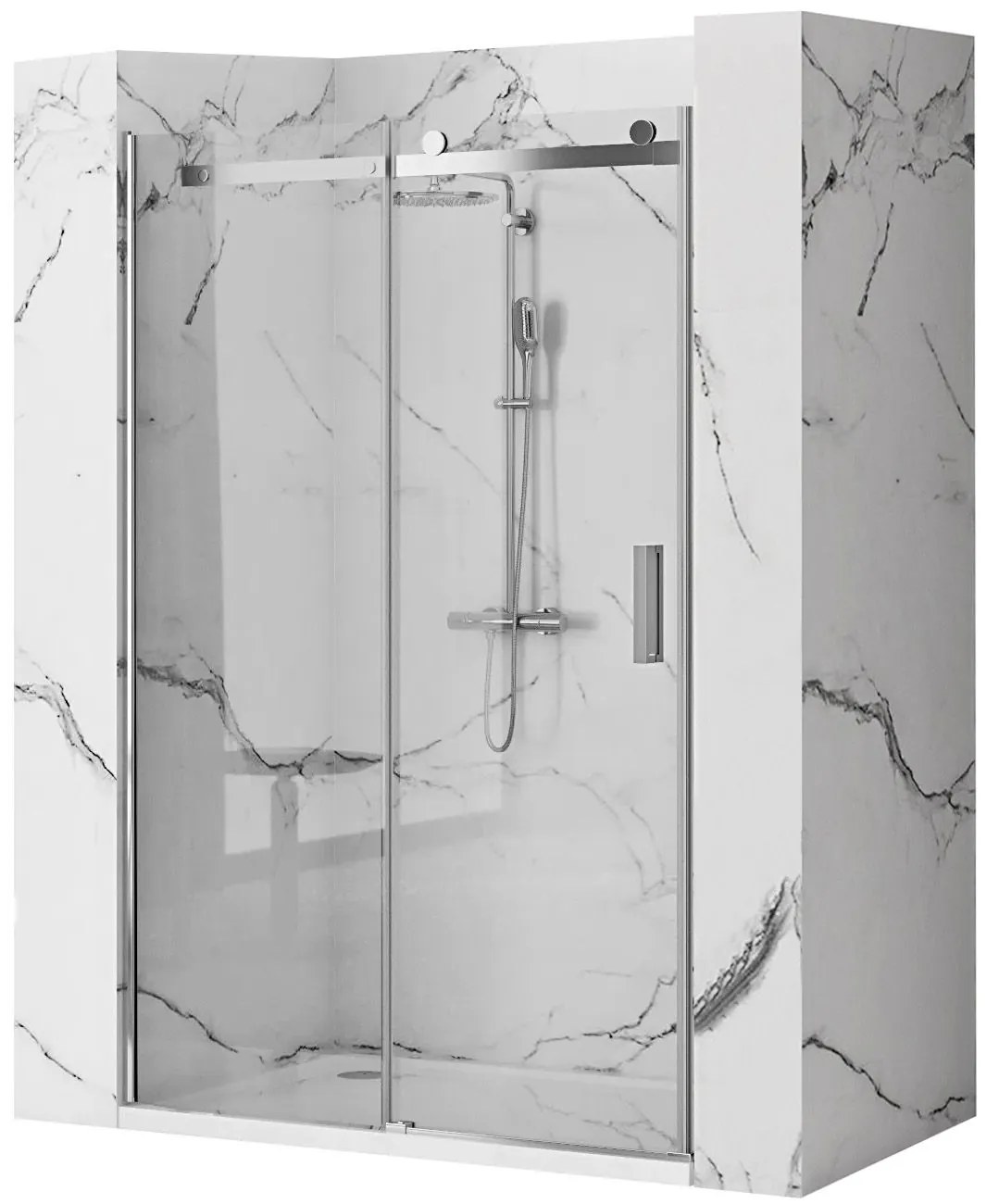 Rea Nixon, posuvné sprchové dvere 120x190 cm, pravé, 8mm číre sklo, chrómový profil, REA-K5003
