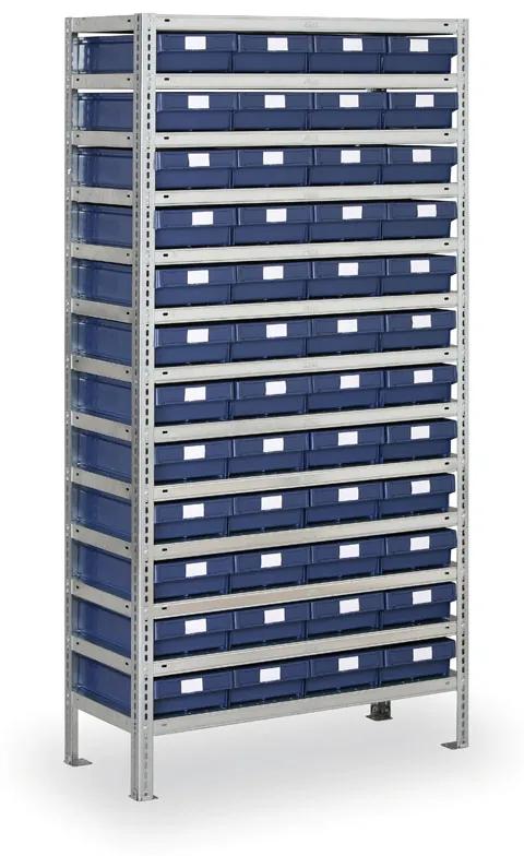 Regál s plastovými boxmi MAX - 2000 x 400 x 1000 mm, 48x box E
