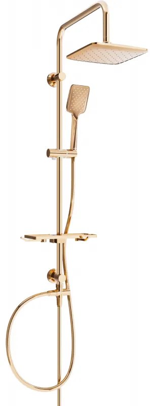 Mexen sprchový set T62 s hornou hlavicou 20x20 cm, ružovo-zlatá, 798626293-60