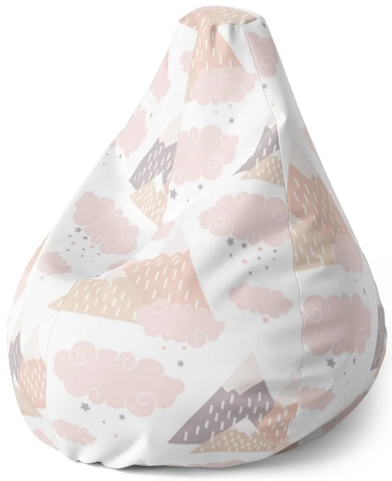 Sedací vak Pear detské pyramídy - detský, béžová / biela
