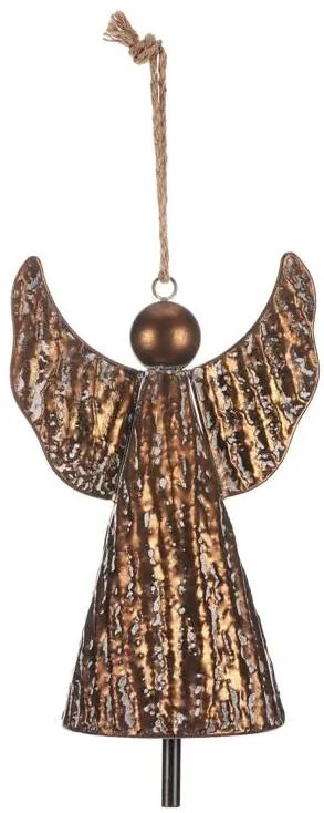 Kovový závesný anjel - Vianočný zvon 22cm