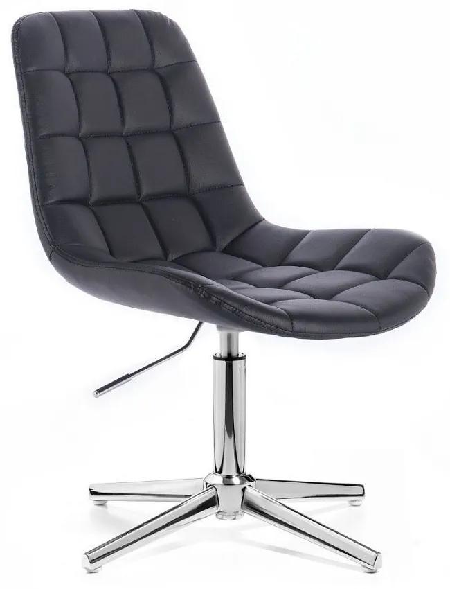 LuxuryForm DESIGN Stolička PARIS na striebornom kríži - čierna