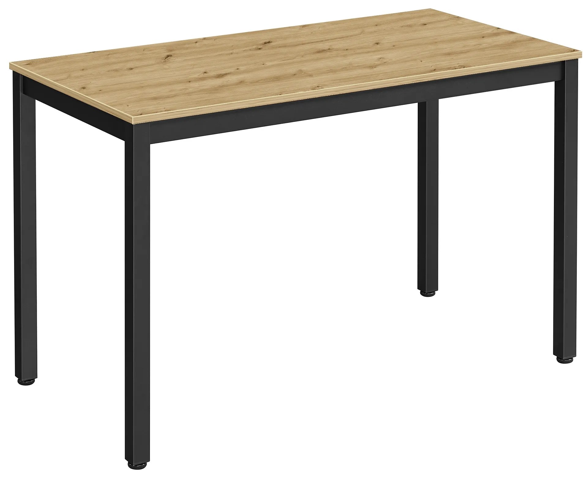 Čierny jedálenský stôl s doskou v dekore dub artisan TESSA 120x60 cm
