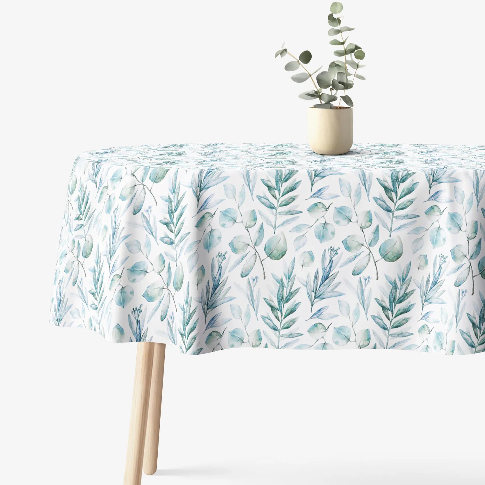 Goldea oválny obrus 100% bavlnené plátno deluxe - akvarelové lístky 120 x 160 cm