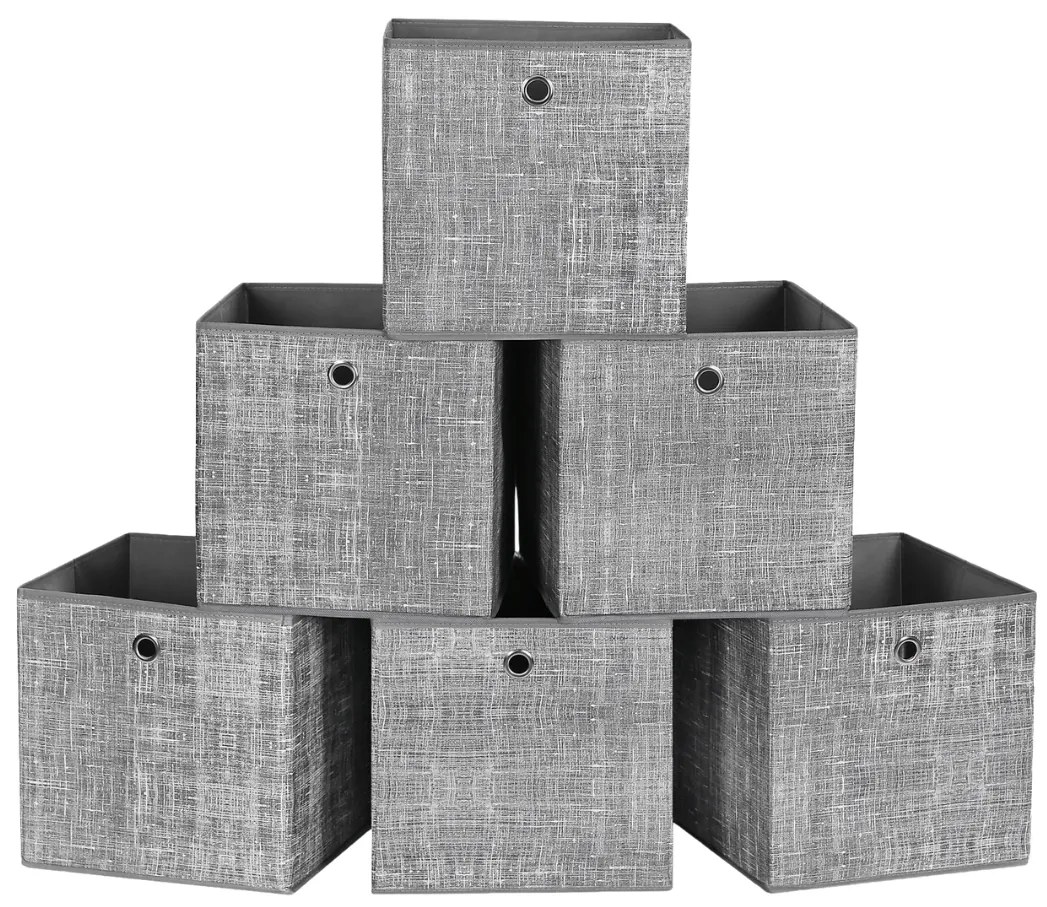 Jurhan Úložné boxy GARY 6ks,30x30x30cm, šedá