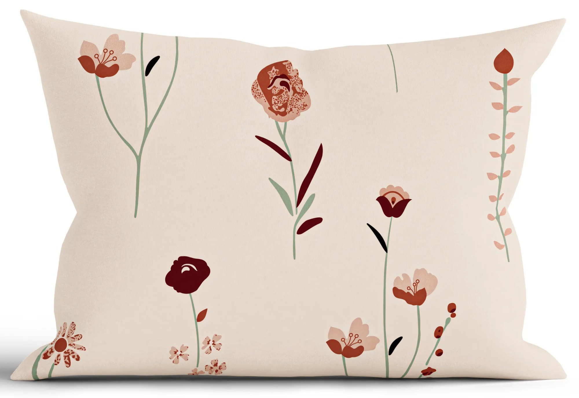 Bavlnená obliečka na vankúš Renforcé 40 × 60 cm – Vlčie maky béžové