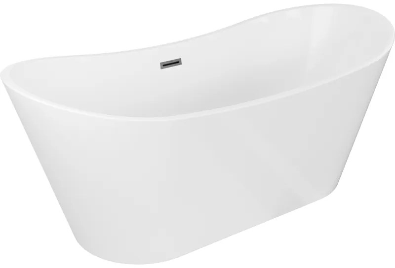 Mexen Montana, voľne stojaca vaňa 170 x 80 cm, biela, brúsený grafit prepad, 52011708000-95