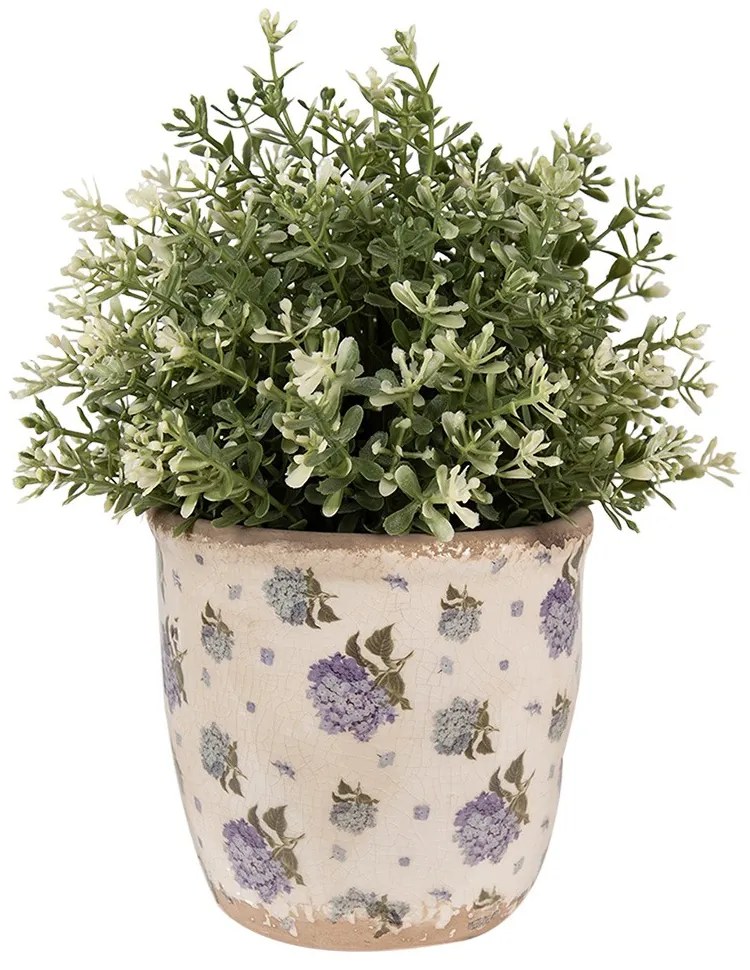 Béžový keramický obal na kvetináč s kvetmi orgovánu Lilla S - Ø 13*12 cm