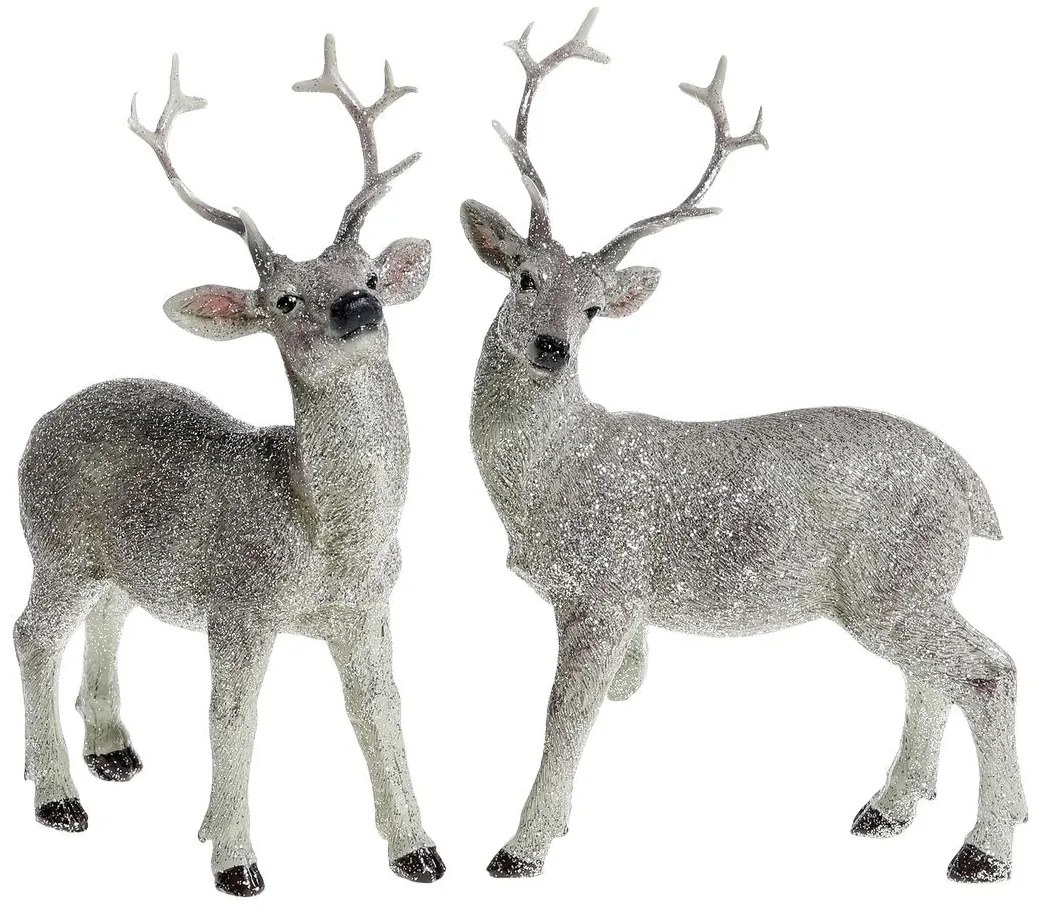 Set 2ks trblietavá béžová antik dekorácia Jeleň - 13*5*16 cm