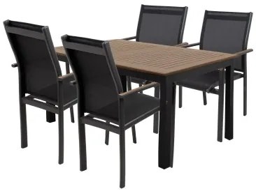 Doppler EXPERT WOOD Plus - záhradná hliníková sedacia súprava 4+1