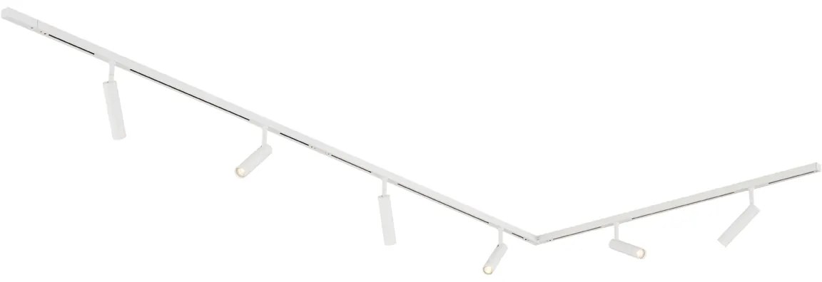 Moderný koľajnicový systém s 6 bielymi bodovými svetlami 1-fázový - Slimline Uzzy