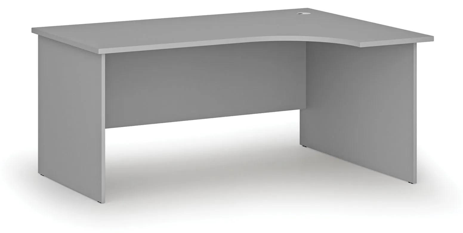 Kancelársky rohový pracovný stôl PRIMO GRAY, 1600 x 1200 mm, pravý, sivá