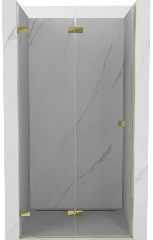 Mexen, Mexen Lunar-F skladacie ľavé sprchové dvere 85 cm, transparentné, zlaté - 836-085-000-50-00-L