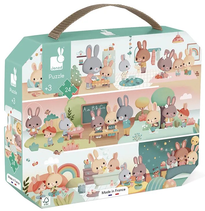 Puzzle v kufríku - Môj deň - 24 ks