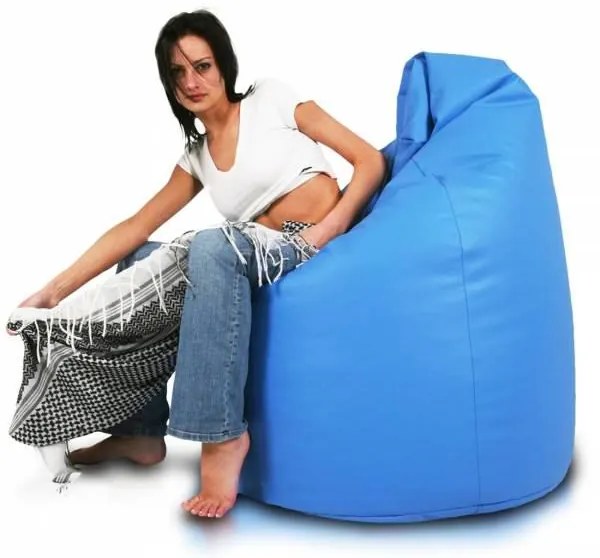 INTERMEDIC SK - Sedací vak Mega Sako z ekokože 135x85 cm | relaxačné a pôrodné kreslo, 335 l Farba: E10 - Modrá svetlá (Ekokoža)