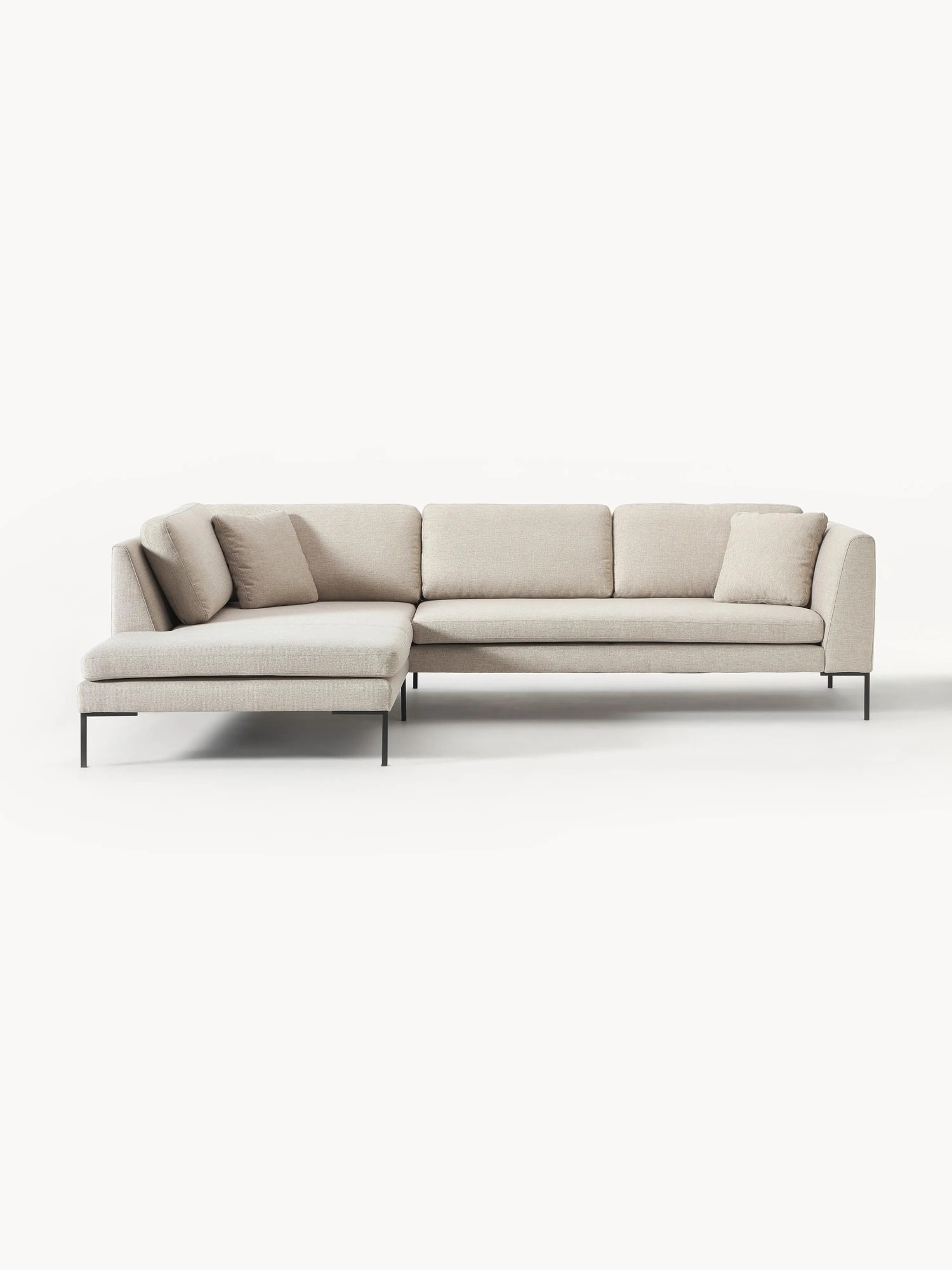 Rohová pohovka's kovovými nohami Emma