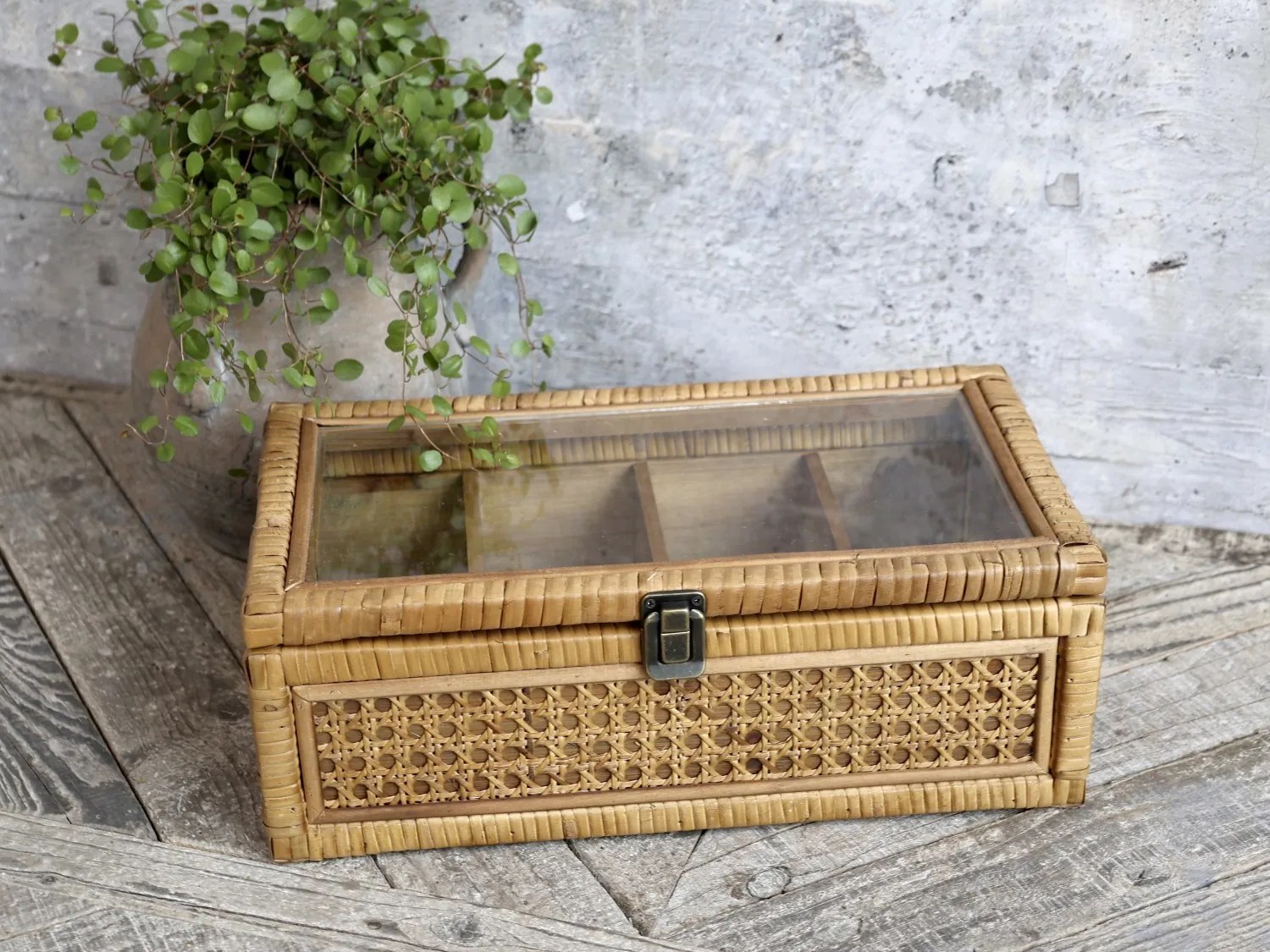 Ratanový box s bambusovým výpletom French - 36*21*13cm Ratanový box s bambusovým výpletom French - 36*21*13cm